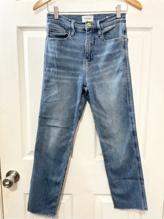 Frame Denim Denim - FRAME Le Sylvie Crop Kirah Wash High Rise Skinny Raw Hem Jeans Denim Size 26